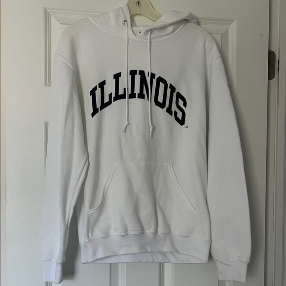 Unisex White Illinois Hoodie small - Picture 1 of 8
